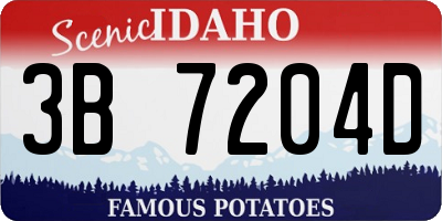 ID license plate 3B7204D