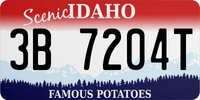 ID license plate 3B7204T