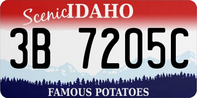 ID license plate 3B7205C