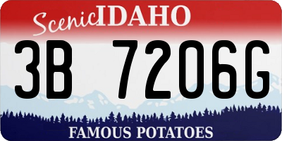 ID license plate 3B7206G