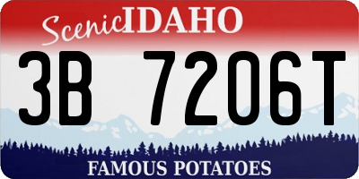 ID license plate 3B7206T