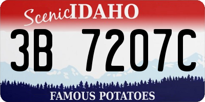 ID license plate 3B7207C