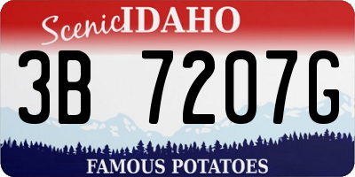 ID license plate 3B7207G