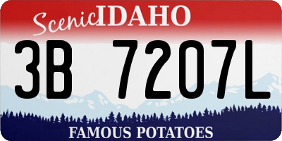 ID license plate 3B7207L