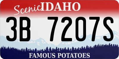 ID license plate 3B7207S