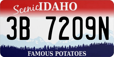 ID license plate 3B7209N