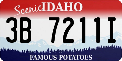 ID license plate 3B7211I