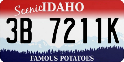 ID license plate 3B7211K