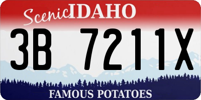 ID license plate 3B7211X