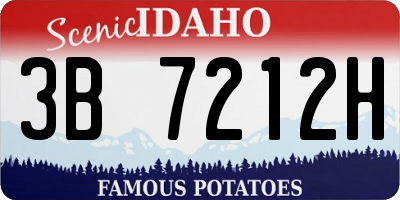 ID license plate 3B7212H