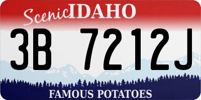 ID license plate 3B7212J