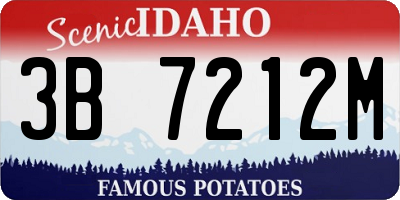 ID license plate 3B7212M
