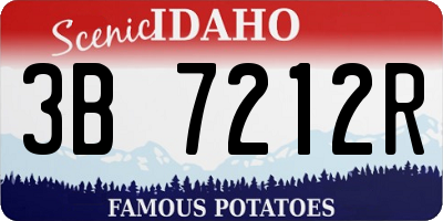 ID license plate 3B7212R