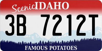 ID license plate 3B7212T