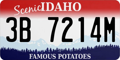 ID license plate 3B7214M