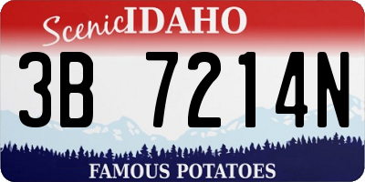 ID license plate 3B7214N