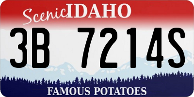 ID license plate 3B7214S