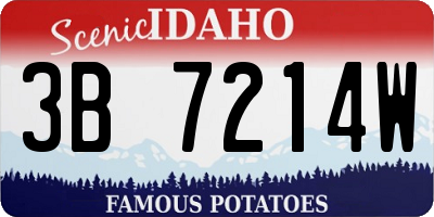 ID license plate 3B7214W