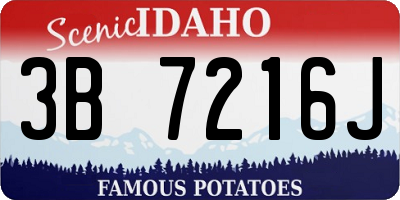 ID license plate 3B7216J