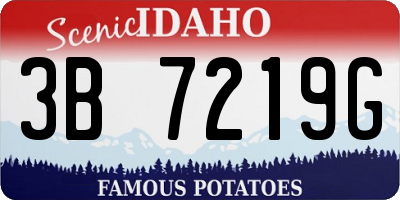 ID license plate 3B7219G