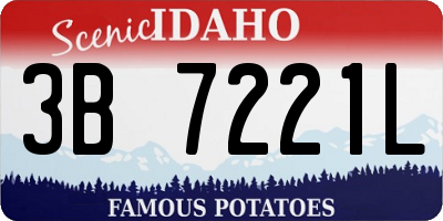 ID license plate 3B7221L
