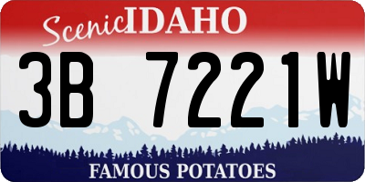 ID license plate 3B7221W
