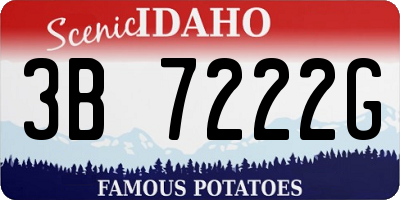 ID license plate 3B7222G