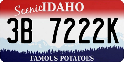 ID license plate 3B7222K