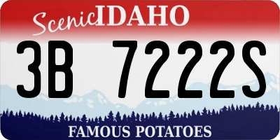 ID license plate 3B7222S