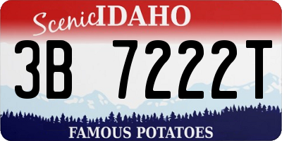 ID license plate 3B7222T