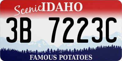 ID license plate 3B7223C