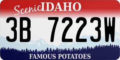 ID license plate 3B7223W