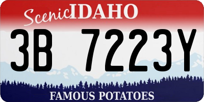 ID license plate 3B7223Y