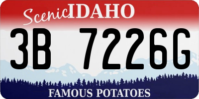 ID license plate 3B7226G