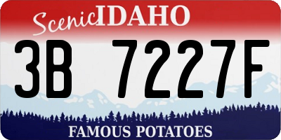 ID license plate 3B7227F