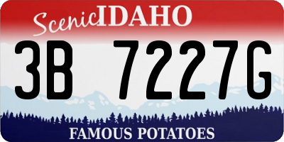 ID license plate 3B7227G
