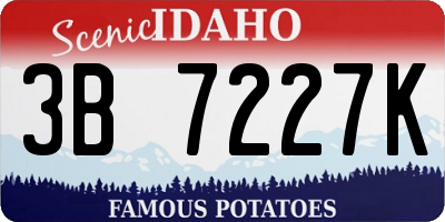 ID license plate 3B7227K
