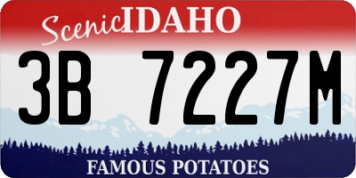 ID license plate 3B7227M