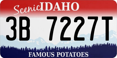 ID license plate 3B7227T