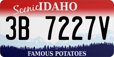 ID license plate 3B7227V