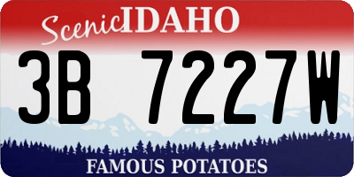 ID license plate 3B7227W