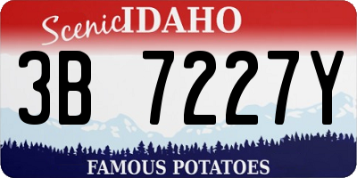 ID license plate 3B7227Y