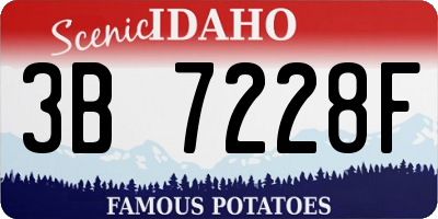 ID license plate 3B7228F