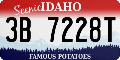 ID license plate 3B7228T