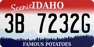 ID license plate 3B7232G