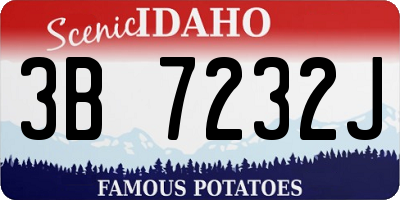 ID license plate 3B7232J