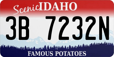 ID license plate 3B7232N