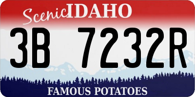 ID license plate 3B7232R
