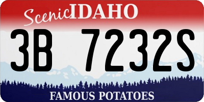 ID license plate 3B7232S