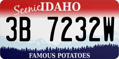ID license plate 3B7232W